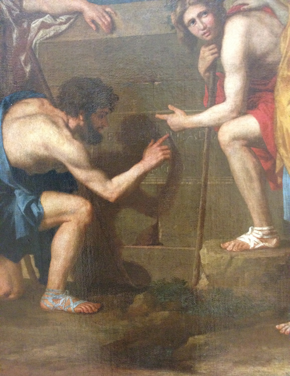 The Arcadian Shepherds or Et in Arcadia Ego - painting for Rospigliosi (circa 1640) - Detail
